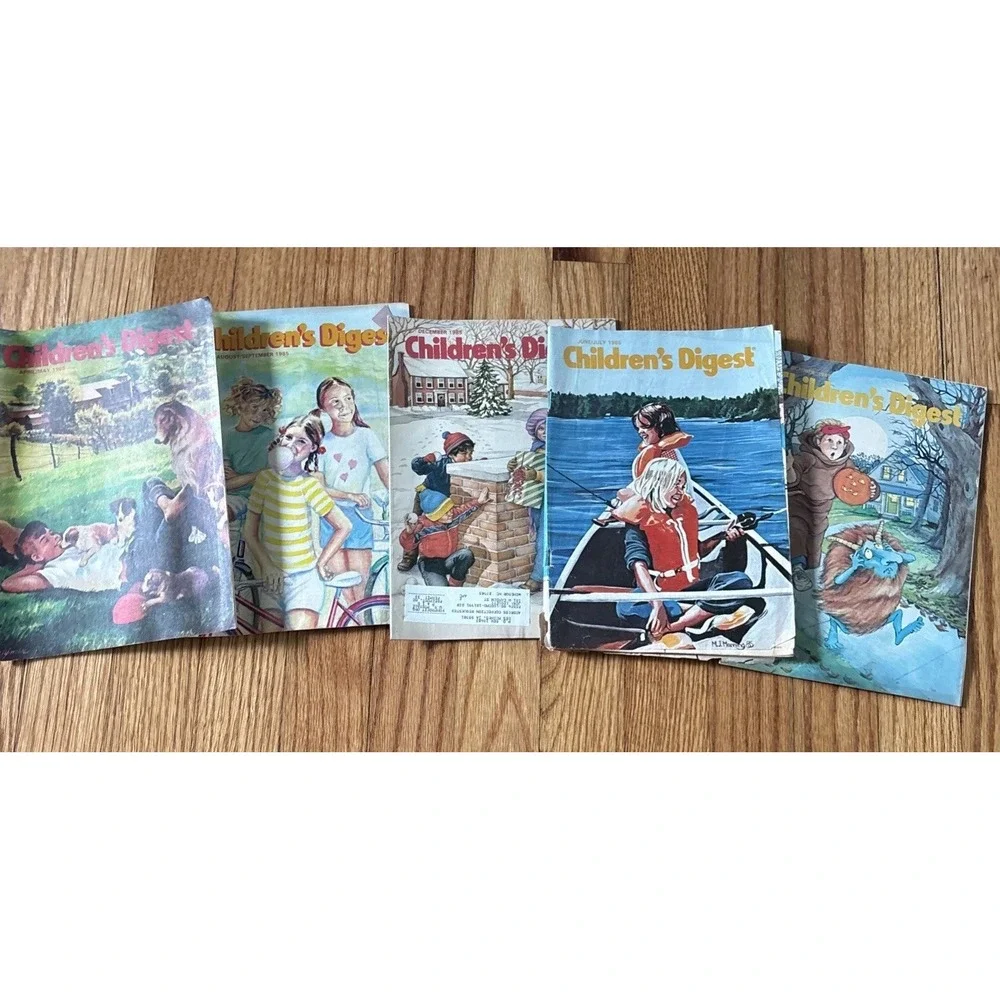 Lot of 5 Vintage Children's Digest Kids Magazines 1985